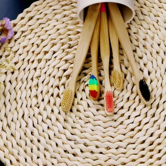 10-Pack Bamboo Toothbrush Set with Soft Charcoal Bristles – Eco-Friendly and Biodegradable