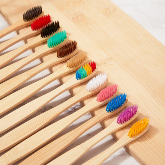 10-Pack Eco-Friendly Hotel Bamboo Toothbrush Set with Soft Bristles and Paper Packaging

