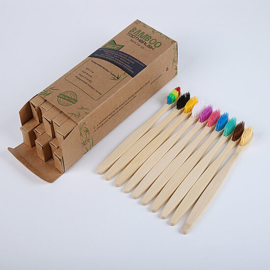 10-pack soft bristle bamboo toothbrushes for home and hotel use