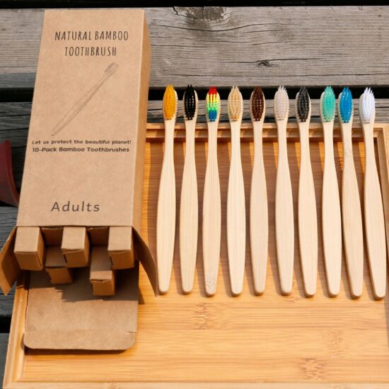 10-pack soft bristle bamboo toothbrushes for home and hotel use