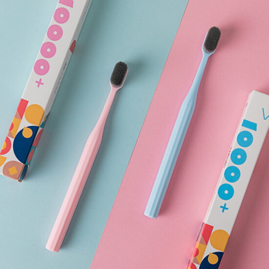 10,000 Bristles Bamboo Charcoal Toothbrush Ultra Soft Bristles Portable Japanese Style in 4 Colors Boxed Packaging