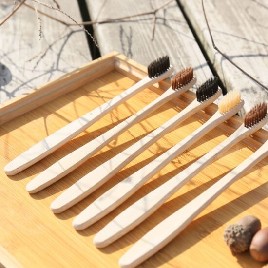 Japanese Style Small Head Bamboo Toothbrush with Soft Bamboo Fiber Bristles