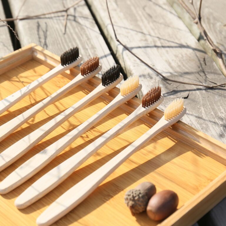 Japanese Style Small Head Bamboo Toothbrush with Soft Bamboo Fiber Bristles