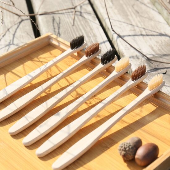 Japanese Style Small Head Bamboo Toothbrush with Soft Bamboo Fiber Bristles