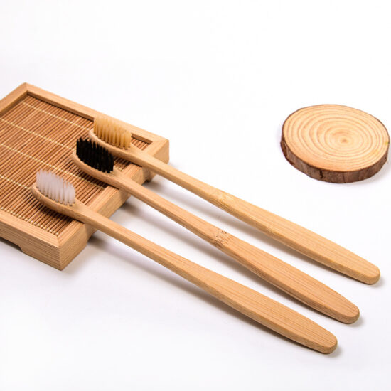 Reusable Bamboo Toothbrush with Wooden Handle – Custom Logo for Hotels and BnBs