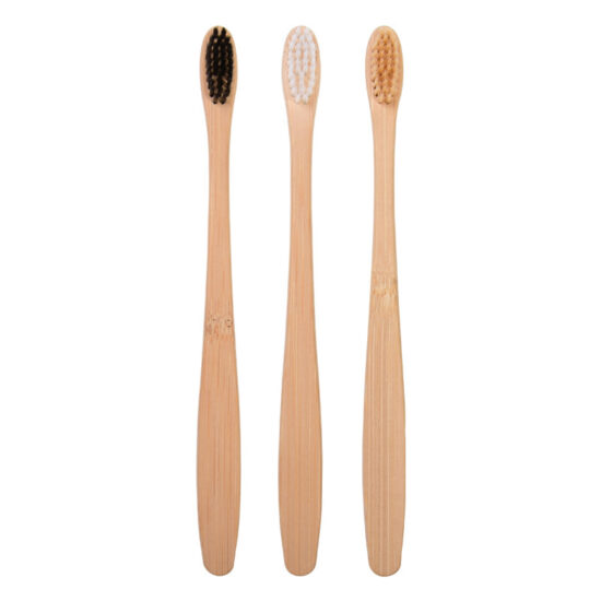 Reusable Bamboo Toothbrush with Wooden Handle – Custom Logo for Hotels and BnBs
