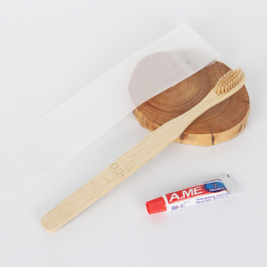 Reusable Bamboo Toothbrush with Wooden Handle – Custom Logo for Hotels and BnBs