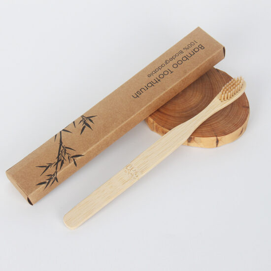 Reusable Bamboo Toothbrush with Wooden Handle – Custom Logo for Hotels and BnBs