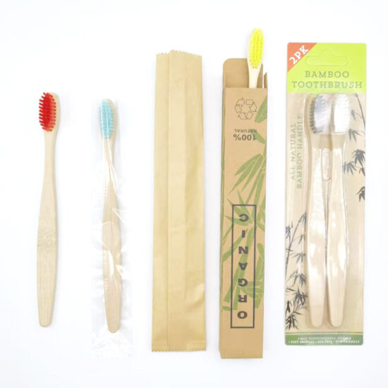 Biodegradable Bamboo Charcoal Toothbrush with Custom Logo for Hotels and Kids