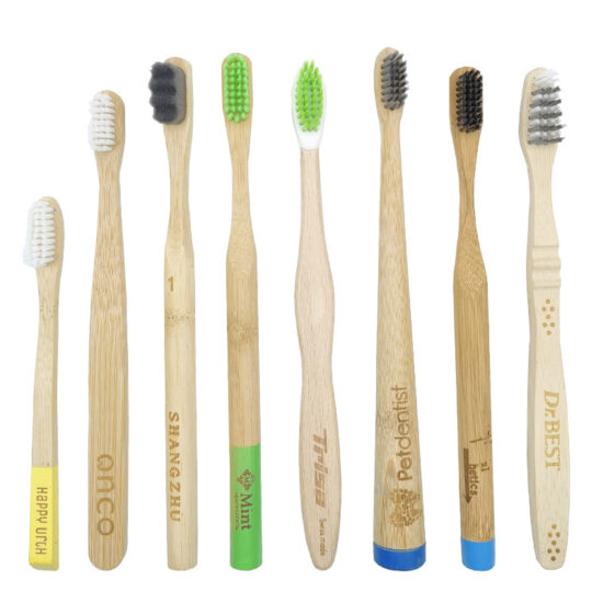 Biodegradable Bamboo Charcoal Toothbrush with Custom Logo for Hotels and Kids