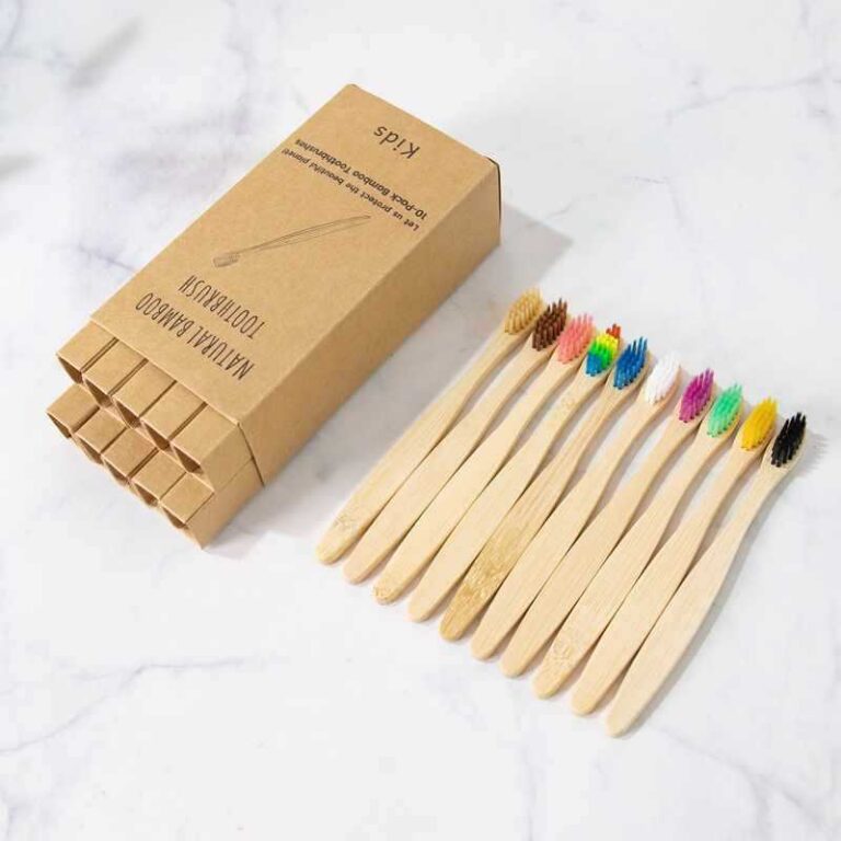 Biodegradable Bamboo Hotel Toothbrush Set with Soft Charcoal Bristles – 10 Pack