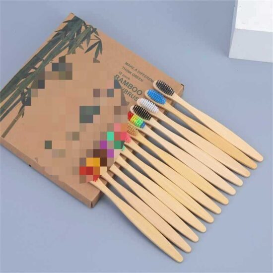Biodegradable Bamboo Hotel Toothbrush Set with Soft Charcoal Bristles – 10 Pack