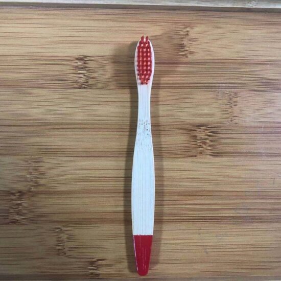 Color-Tipped Bamboo Toothbrush for Children with Soft or Hard Bristles