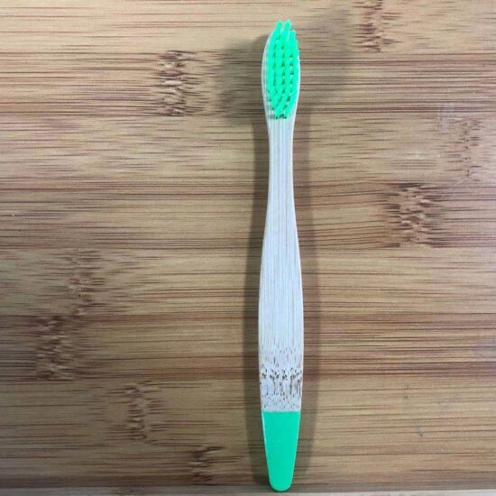 Color-Tipped Bamboo Toothbrush for Children with Soft or Hard Bristles