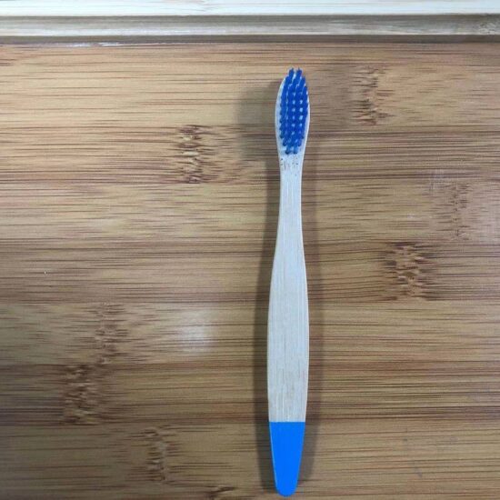 Color-Tipped Bamboo Toothbrush for Children with Soft or Hard Bristles