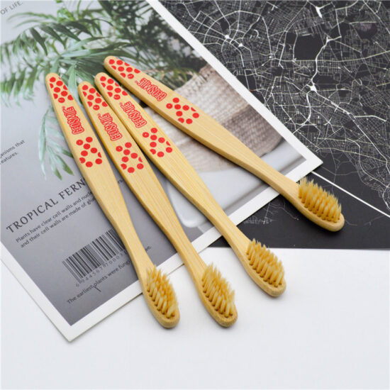 Portable Kids Bamboo Toothbrush with Small Head and Charcoal Soft Bristles – Hotel & Travel Friendly