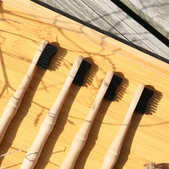 Bamboo Joint Wooden Toothbrush with Black Wavy Soft Bristles – Creative Design for Adults