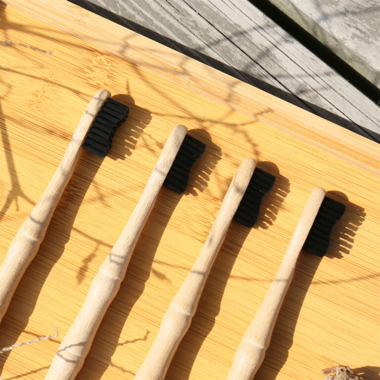 Bamboo Joint Wooden Toothbrush with Black Wavy Soft Bristles – Creative Design for Adults