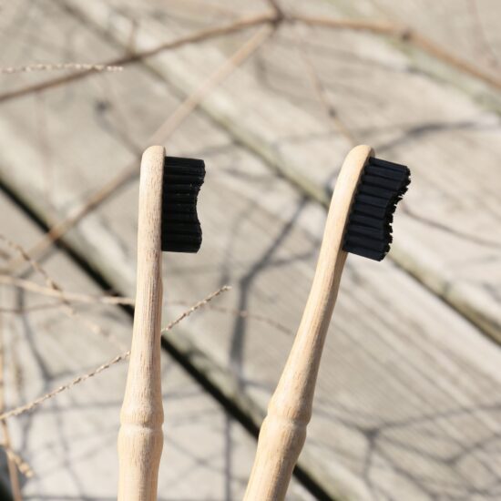 Bamboo Joint Wooden Toothbrush with Black Wavy Soft Bristles – Creative Design for Adults

