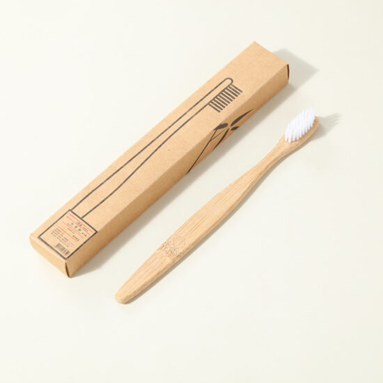 Individually Wrapped Bamboo Toothbrush and Toothpaste Set with Soft Charcoal Bristles for Hotel Use