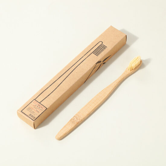 Individually Wrapped Bamboo Toothbrush and Toothpaste Set with Soft Charcoal Bristles for Hotel Use