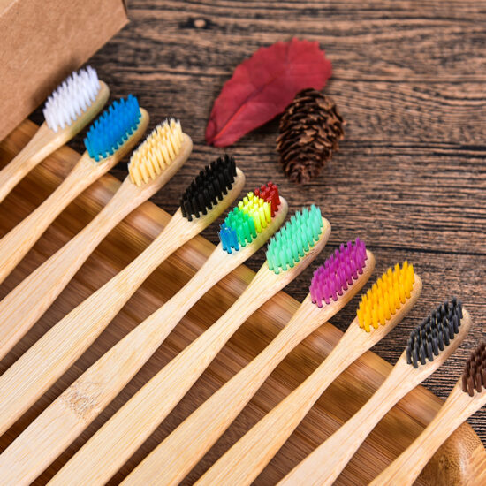 Eco-Friendly Disposable Bamboo Toothbrush with Soft Bristles and Wooden Handle