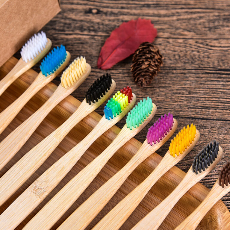 Eco-Friendly Disposable Bamboo Toothbrush with Soft Bristles and Wooden Handle