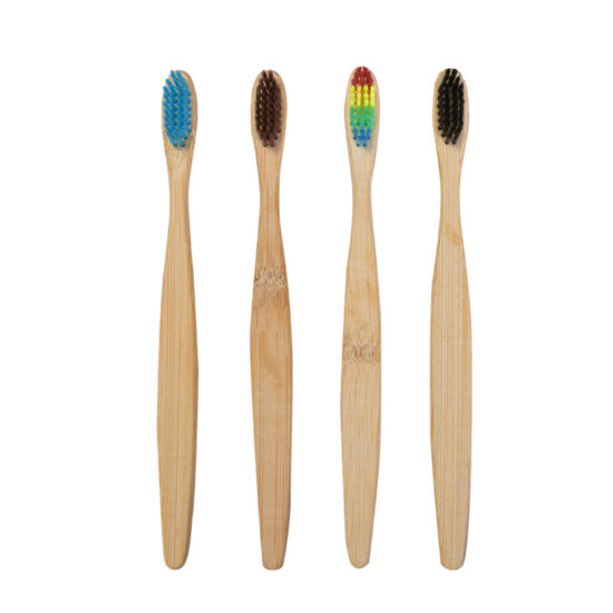 Eco-Friendly Disposable Bamboo Toothbrush with Soft Bristles and Wooden Handle