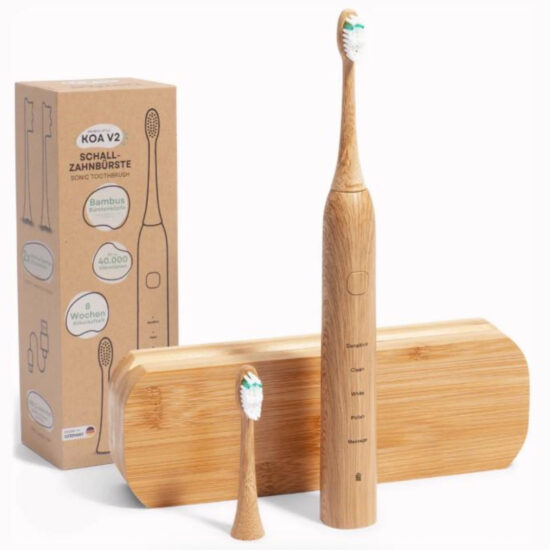 Eco bamboo electric toothbrush with 5 brushing modes and USB charging