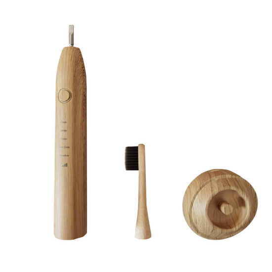  Fully automatic bamboo electric toothbrush with biodegradable bamboo brush head

