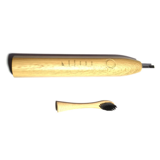  Fully automatic bamboo electric toothbrush with biodegradable bamboo brush head

