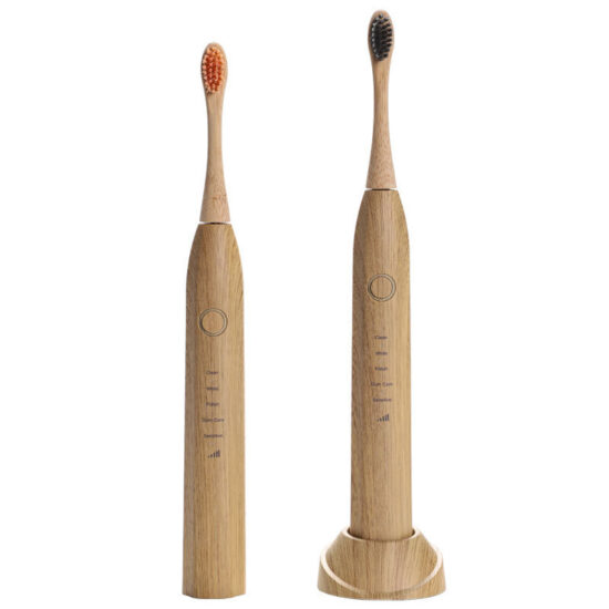 Fully automatic bamboo electric toothbrush with biodegradable bamboo brush head