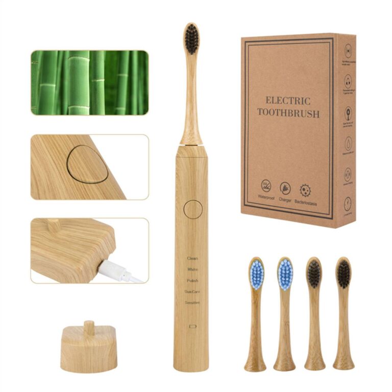 Bamboo electric toothbrush with magnetic levitation and smart induction charging