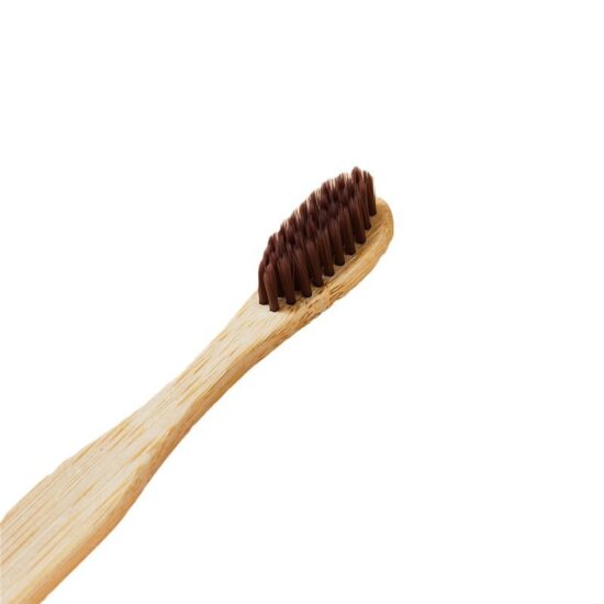  Bamboo Hotel Toothbrush Set with Soft Charcoal Bristles and Wooden Handle