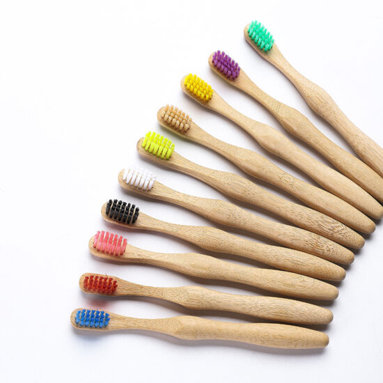 Gourd-Shaped Kids Bamboo Toothbrush with Soft Charcoal Bristles