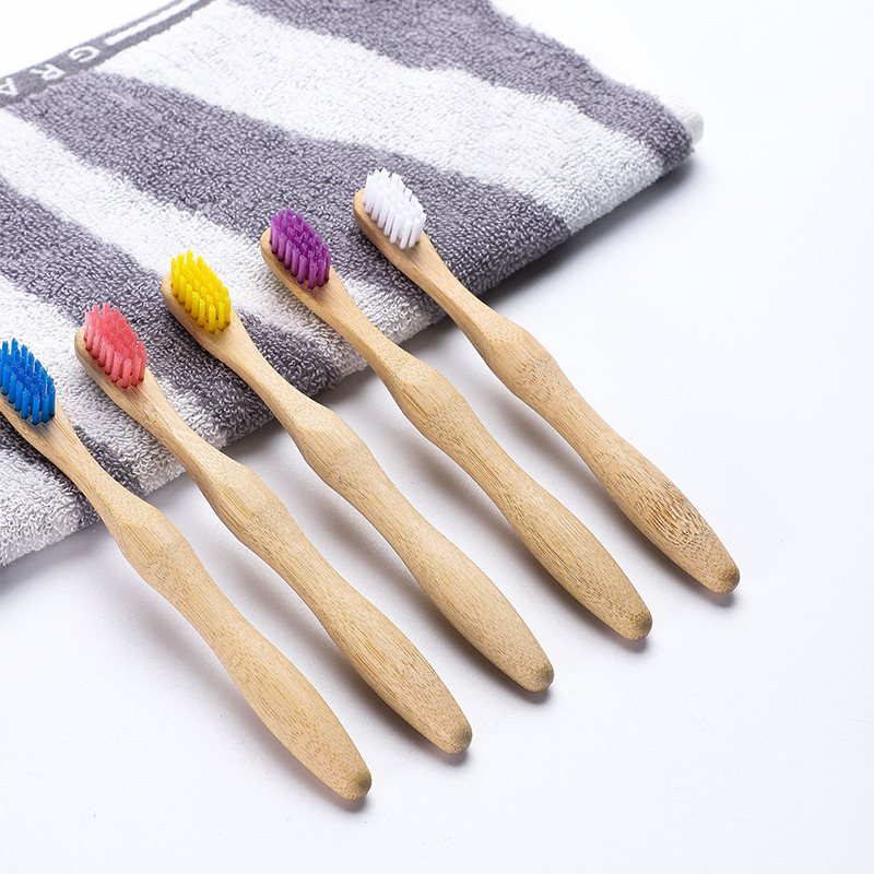 Gourd-Shaped Kids Bamboo Toothbrush with Soft Charcoal Bristles