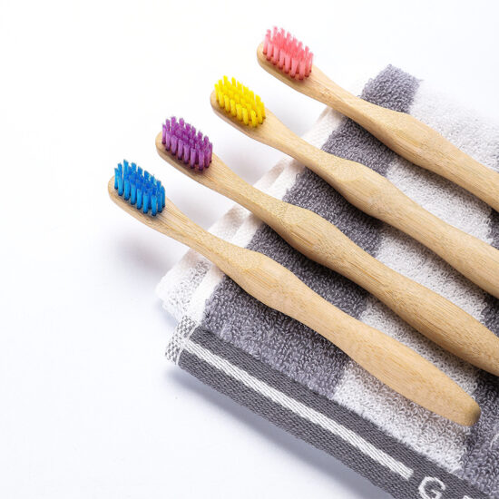 Gourd-Shaped Kids Bamboo Toothbrush with Soft Charcoal Bristles