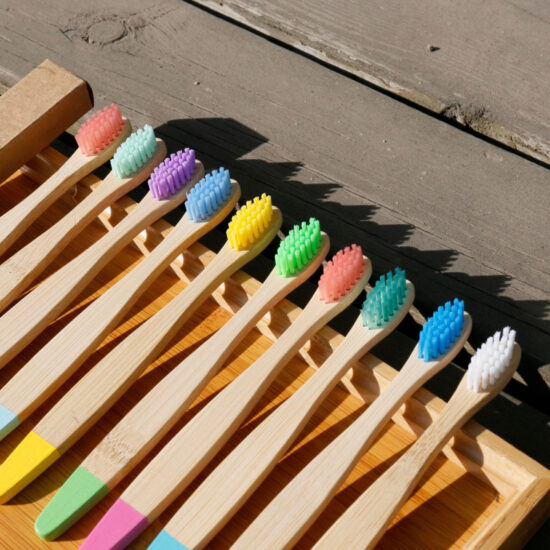 10-Pack Color Painted Bamboo Toothbrush for Kids | Eco-Friendly Wooden Handle Toothbrush | Soft Bristles for Daily Oral Care

