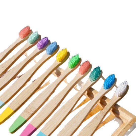 10-Pack Color Painted Bamboo Toothbrush for Kids | Eco-Friendly Wooden Handle Toothbrush | Soft Bristles for Daily Oral Care


