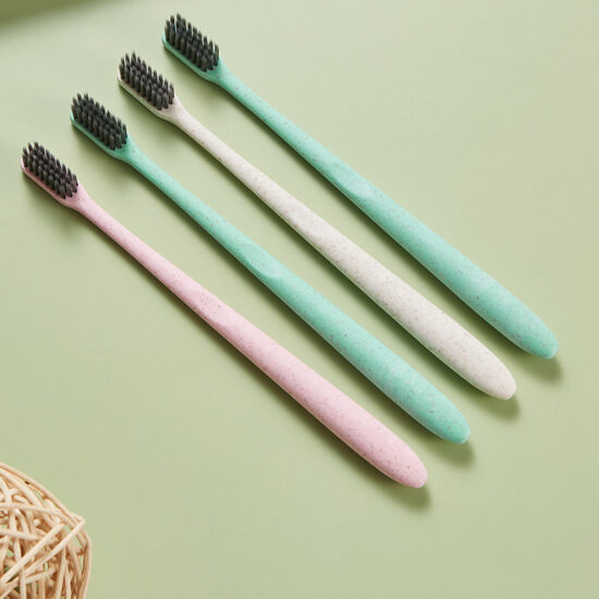 Japanese Style Wheat Straw Bamboo Charcoal Toothbrush – Soft Bristles, Single-Pack Portable Travel Toothbrush