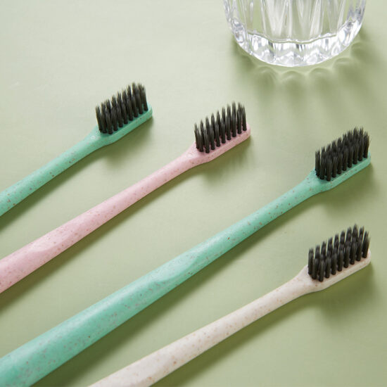 Japanese Style Wheat Straw Bamboo Charcoal Toothbrush – Soft Bristles, Single-Pack Portable Travel Toothbrush