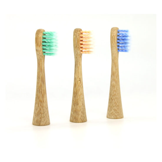 Children's bamboo electric toothbrush with 3 modes and replaceable bamboo head