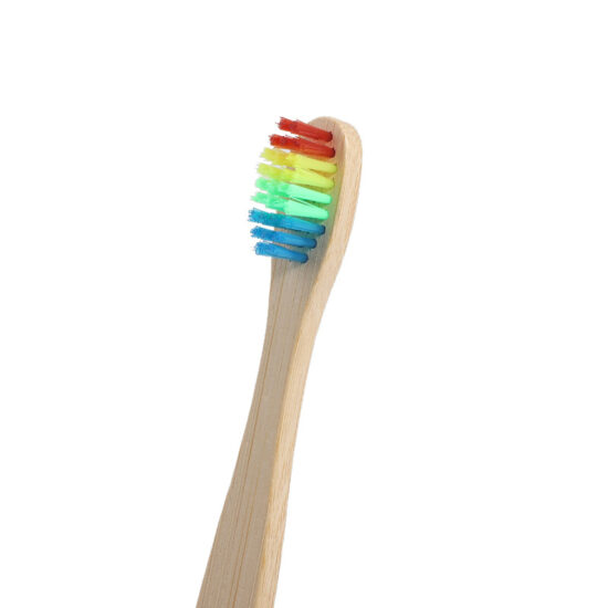 Colorful Kids Bamboo Toothbrush with Flat Handle and Soft Nylon Bristles – Eco-Friendly and Individually Packaged