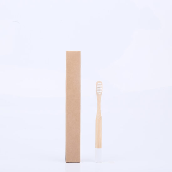 Children’s Toothbrush with Ultra-Soft Bristles and Colorful Round Bamboo Handle

