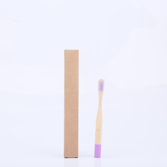 Children’s Toothbrush with Ultra-Soft Bristles and Colorful Round Bamboo Handle


