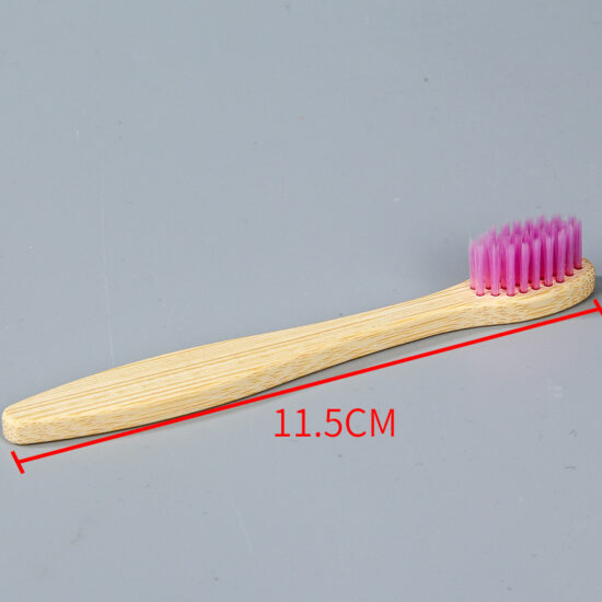 Mini Bamboo Toothbrush with Flat Handle and Soft Bristles for Kids