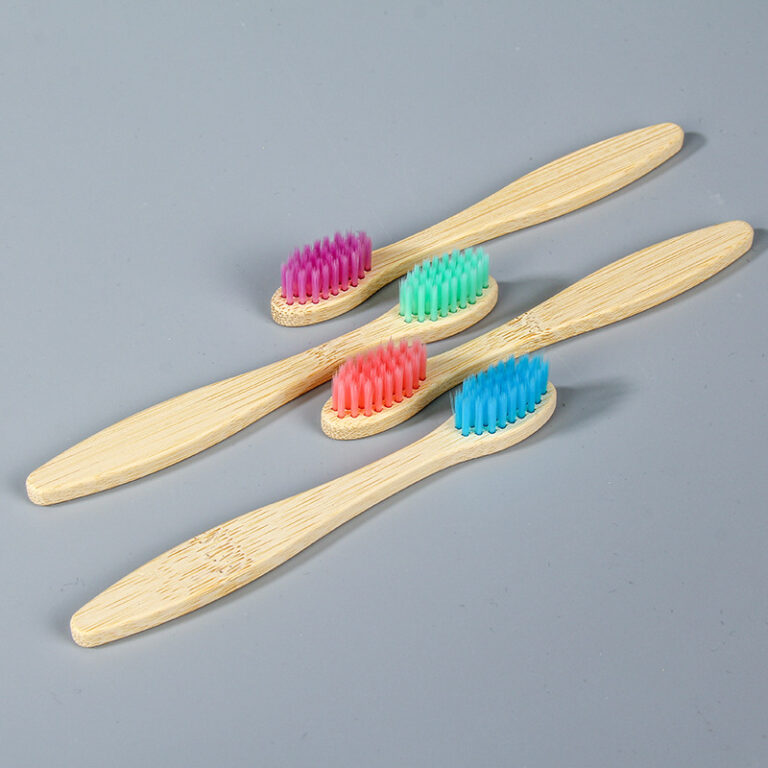 Mini Bamboo Toothbrush with Flat Handle and Soft Bristles for Kids