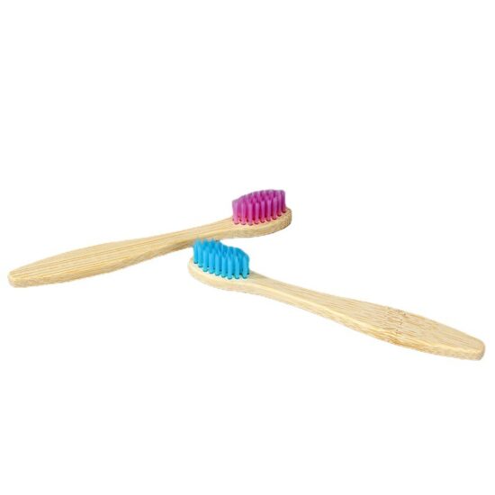 Mini Bamboo Toothbrush with Flat Handle and Soft Bristles for Kids