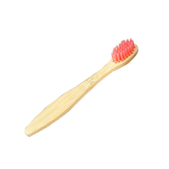 Mini Bamboo Toothbrush with Flat Handle and Soft Bristles for Kids