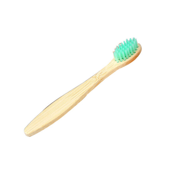 Mini Bamboo Toothbrush with Flat Handle and Soft Bristles for Kids